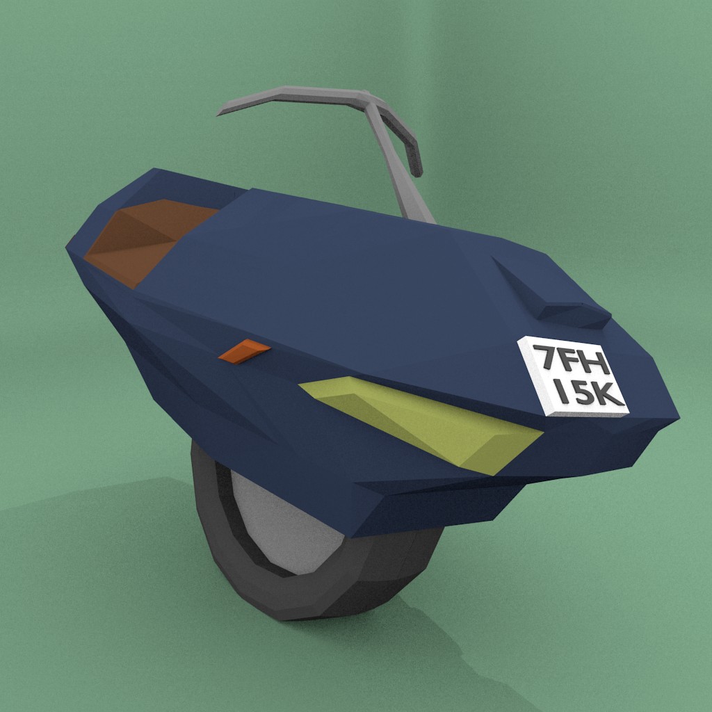 Low Poly One Wheeled Bike | UniBike preview image 1